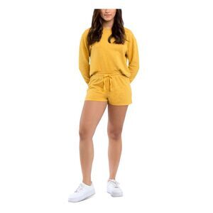 SUNDOWN BY SPLENDID Womens Lounge Shorts Yellow Cotton 1-1/2 Inseam Juniors L